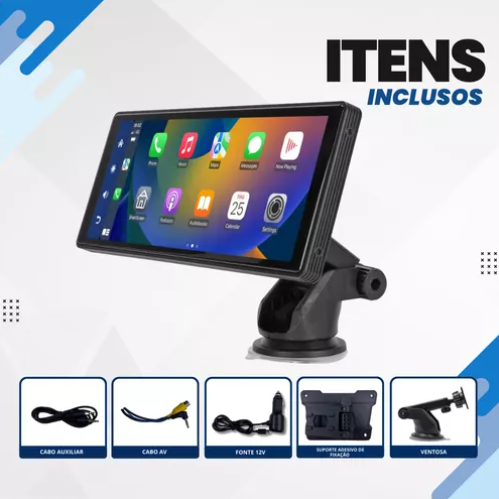 Central multimídia Universal 10 polegadas Apple Carplay e Android Auto- One Blaz