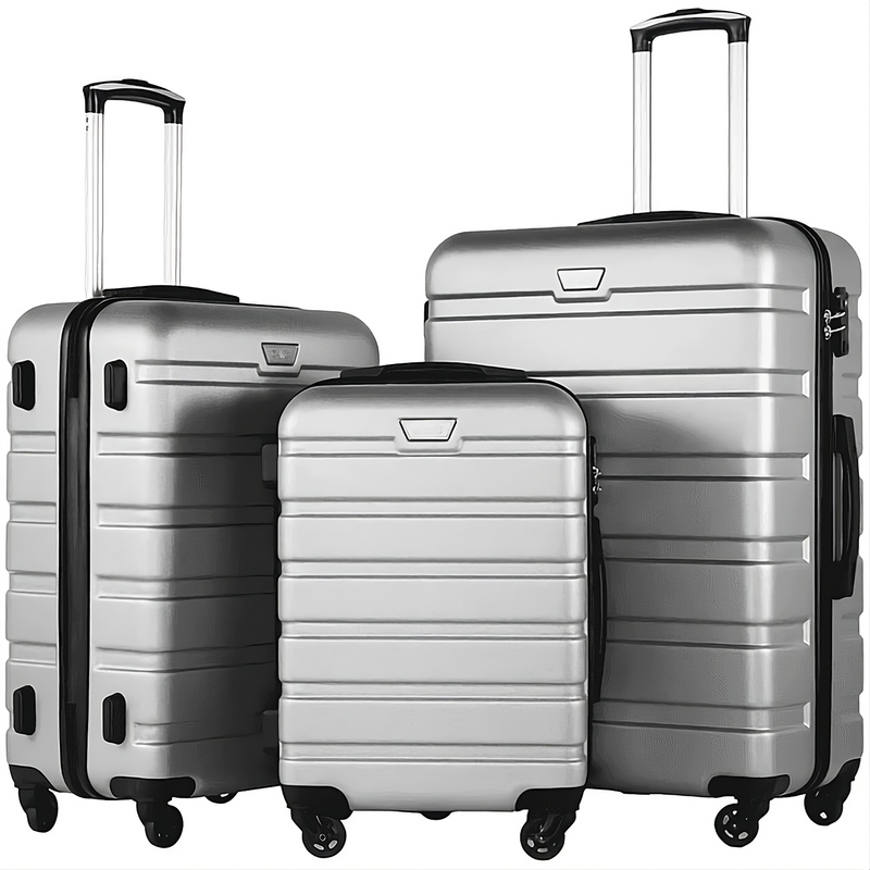 Kit 3 Malas de Viagem com Rodinhas 360° + Expansão Premium ABS